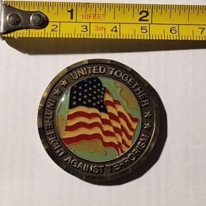 Military Challenge Coin, "We Will Not Forget" September 11, 2001/United Together